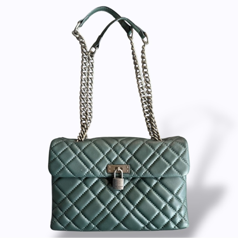 Kurt Geiger Quilted Green Shoulder Bag